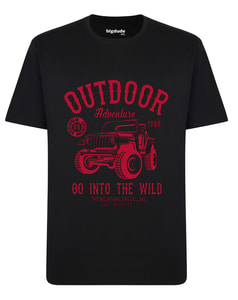 Bigdude Outdoor Adventure Print T-Shirt Black